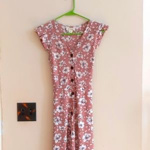 Monteau Floral Button Up Midi Dress Size S